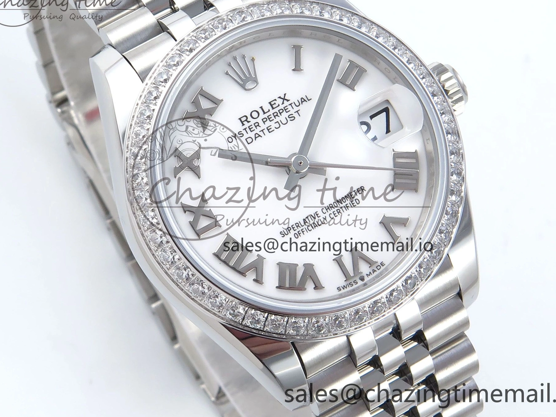 Bezel 904L Steel Dial Edition Bracelet 31 on ETA White 2688 DateJust ARF Diamonds 1:1 Best SS 278384RBR Jubilee Roman 0109
